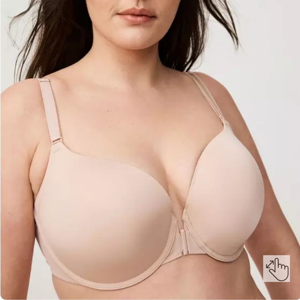 Torrid Perfect T-Shirt Push-Up Front-Close Bra NEW Rose Dust Size 46DD